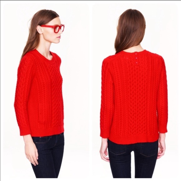 Jcrew Cable Knit Sweater with Pockets - Picture 2 of 8
